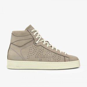 P448 Mid Top Womens Size 5.5 EU 35 Lace Up Side Zip Shoes NEW Taupe